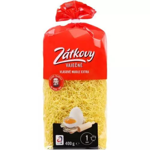 Zátka vaječné těstoviny vlasové jemné 400g