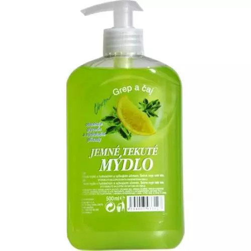 Tekuté mýdlo - grep a čaj, s pumpičkou, 500 ml
