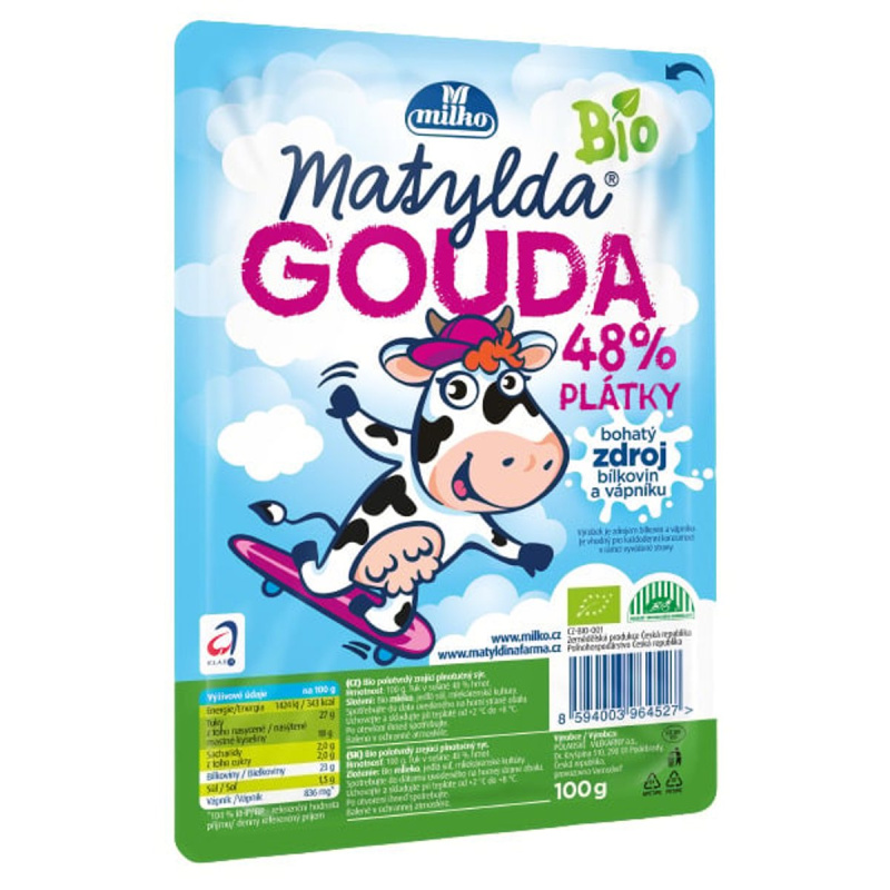Matylda BIO Sýr gouda 48% plátky
