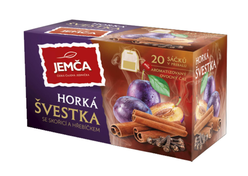 Ovocný čaj Jemča - horká švestka se skořicí a hřebíčkem, 20 x 2 g
