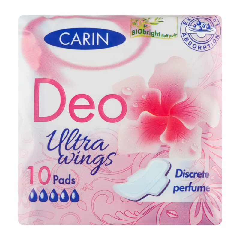 Carin Hygienické vložky Ultra Deo s křidélky 10 ks