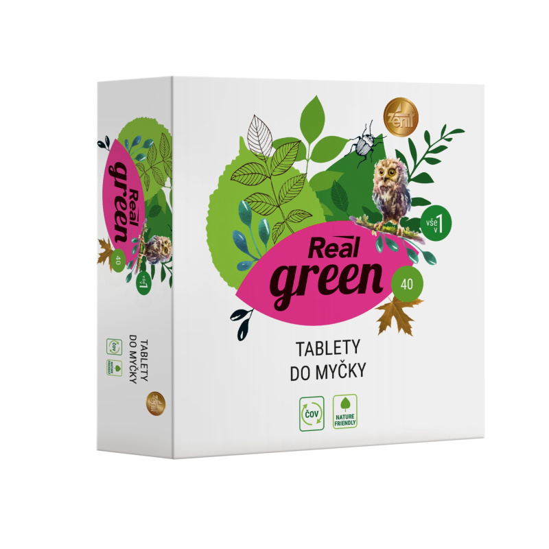 Real green - ekologické čisticí prostředky - tablety do myčky, 40 tablet