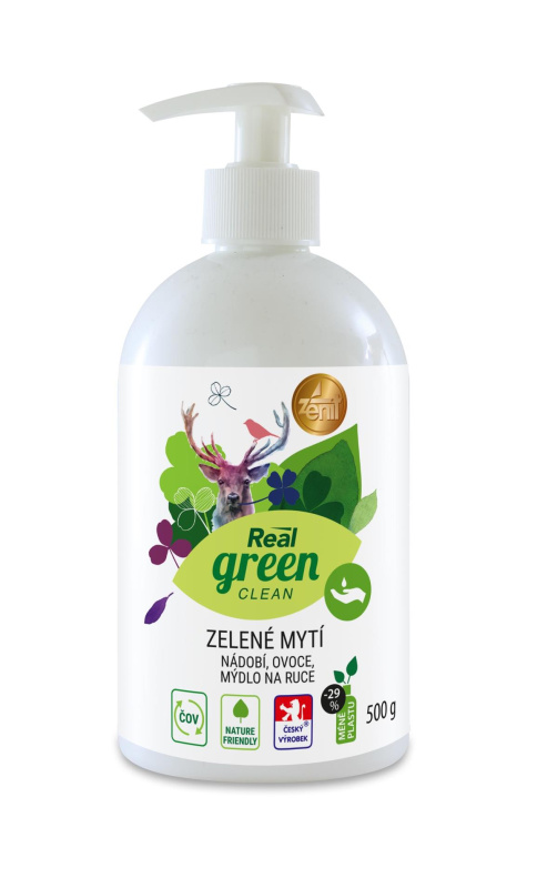 Prostředek na nádobí a ruce Real green - 500 g