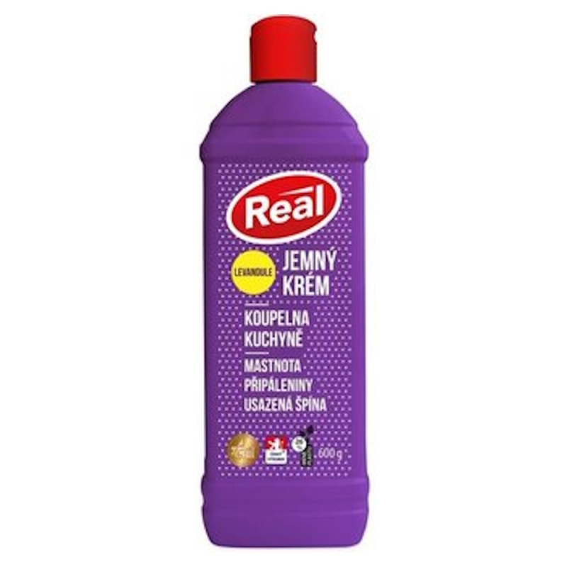 Čisticí tekutý krém Real - levandule, 600 g