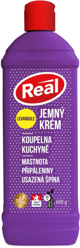 Čisticí tekutý krém Real - levandule, 600 g