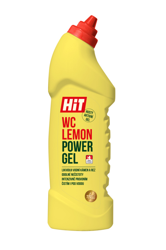 Hit WC Power Gel - přípravek na mytí WC - Lemon, 750 ml