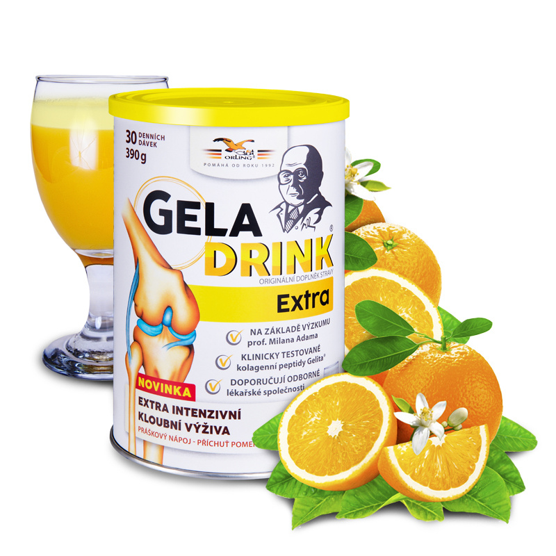 GELADRINK Extra práškový nápoj pomeranč 390 g