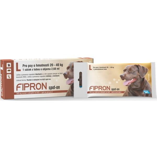 FIPRON spot-on pro psy a kočky L pes 20-40 kg 1x2,68 ml (pipety)