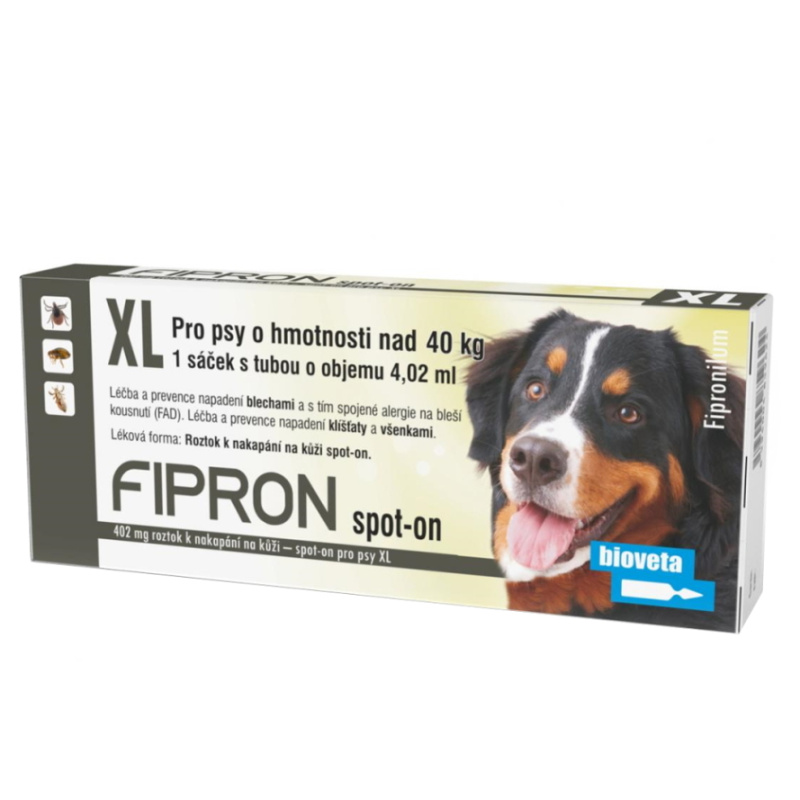 FIPRON spot-on pro psy a kočky XL pes nad 40 kg 1x4,02 ml (pipety)