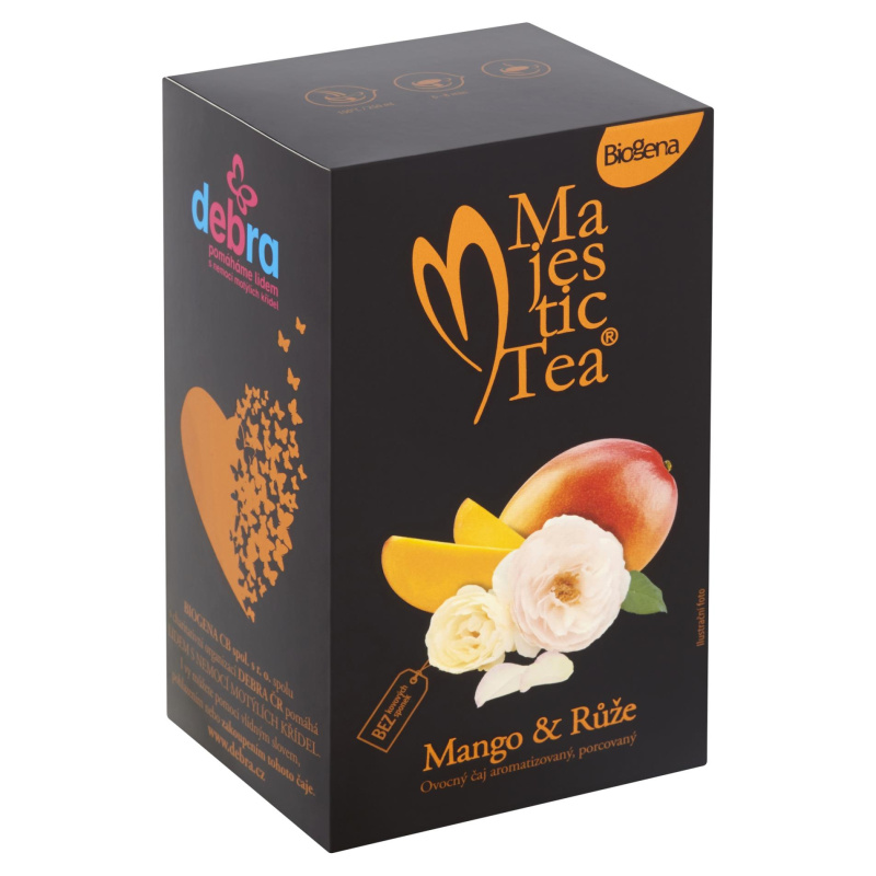 Ovocný čaj Biogena Majestic - mango & růže, 20x 2,5g