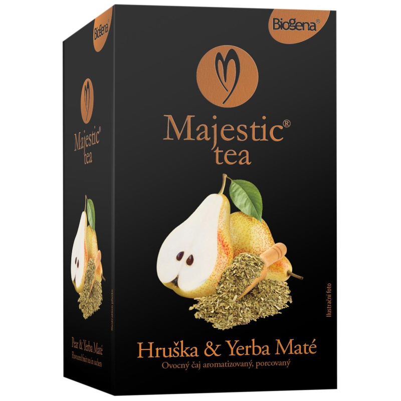 Ovocný čaj Biogena Majestic - hruška & yerba maté, 20x 2,5g