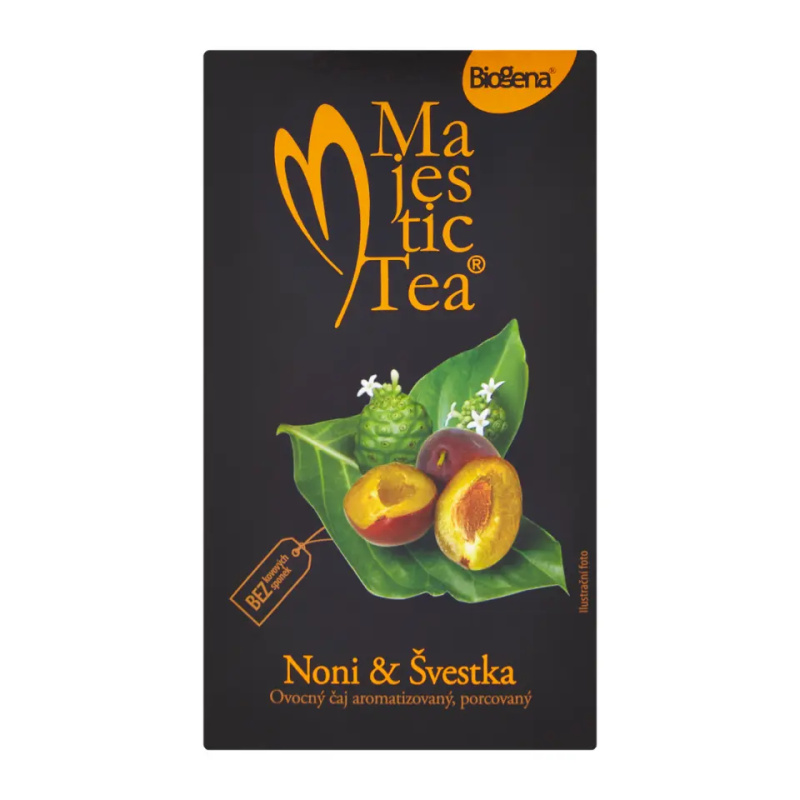 Bylinný čaj Biogena - noni a švestka, 20 x 2,5 g