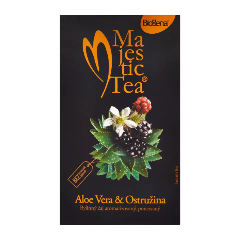 Bylinný čaj Biogena - aloe vera a ostružina, 20 x 2,5 g
