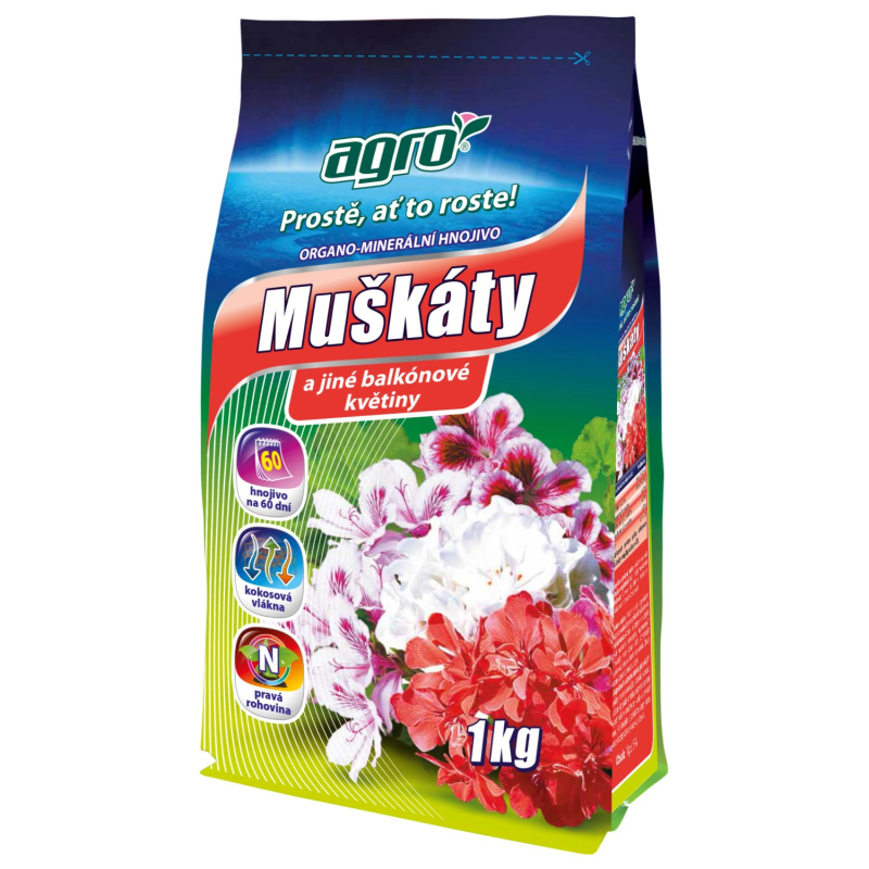Agro Organominerální hnojivo muškáty 1 kg