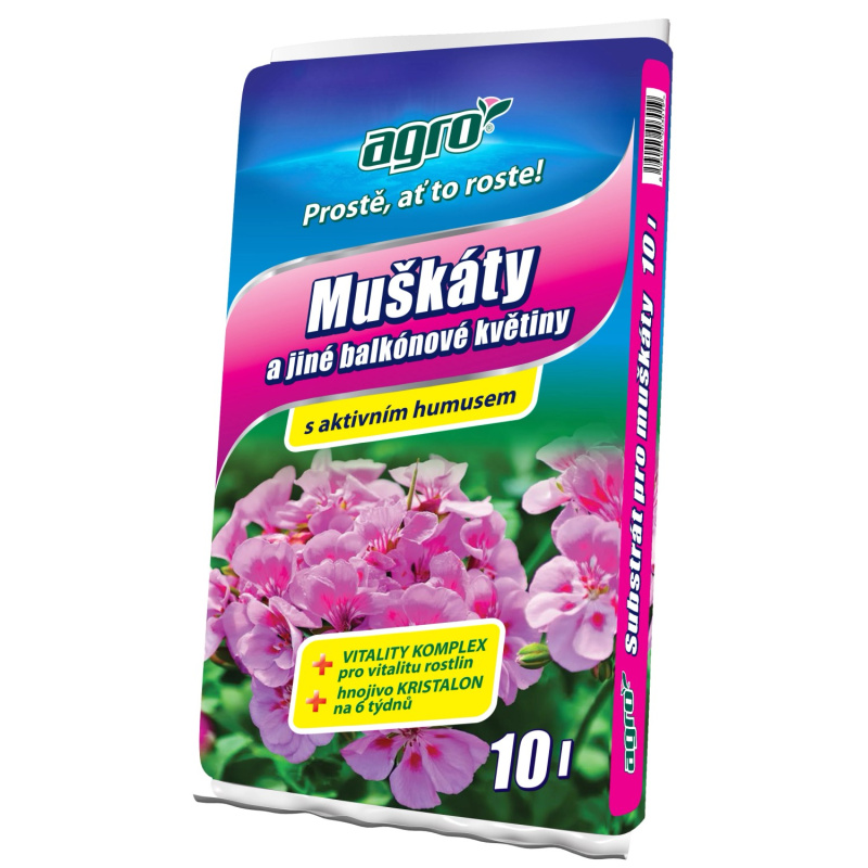 AGRO Substrát pro muškáty a jiné balkónové květiny