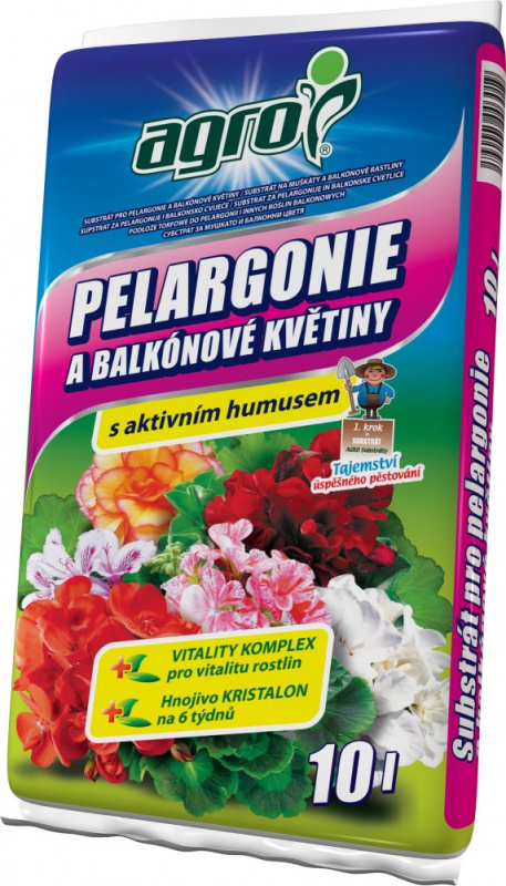 AGRO Substrát pro muškáty a jiné balkónové květiny