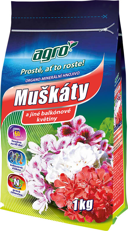 AGRO Organo-minerální hnojivo muškáty 1 kg