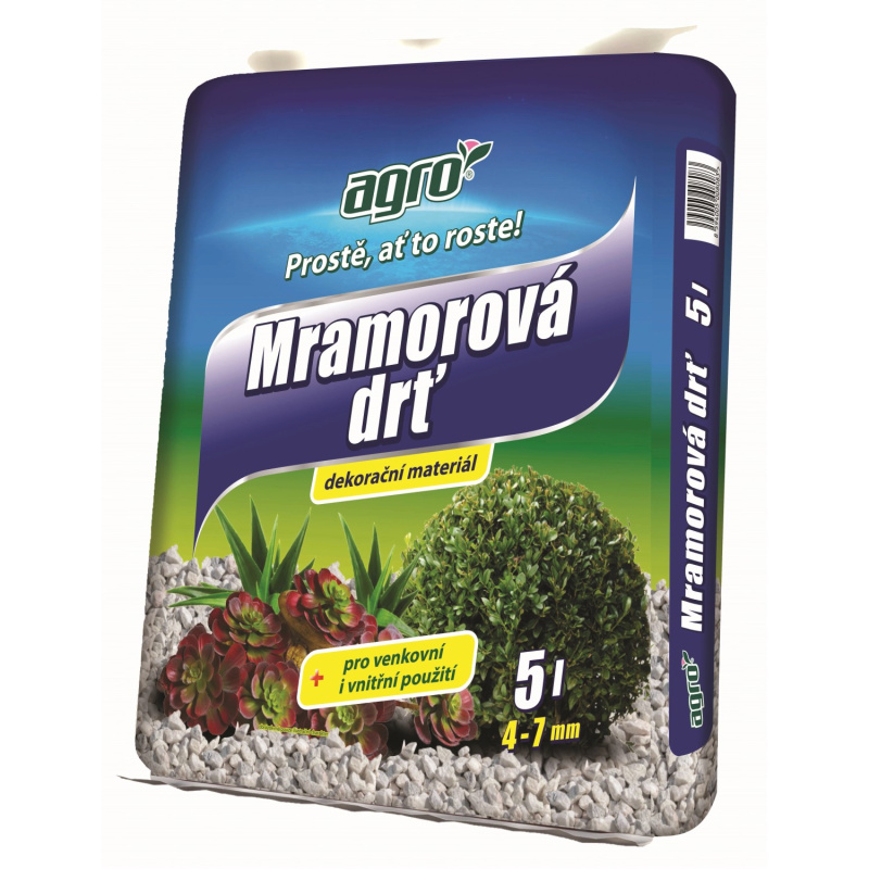 Agro Mramorová drť 4 mm - 7 mm 5 l