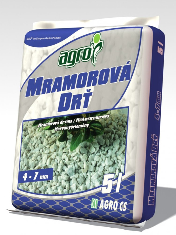 Agro Mramorová drť 4 mm - 7 mm 5 l