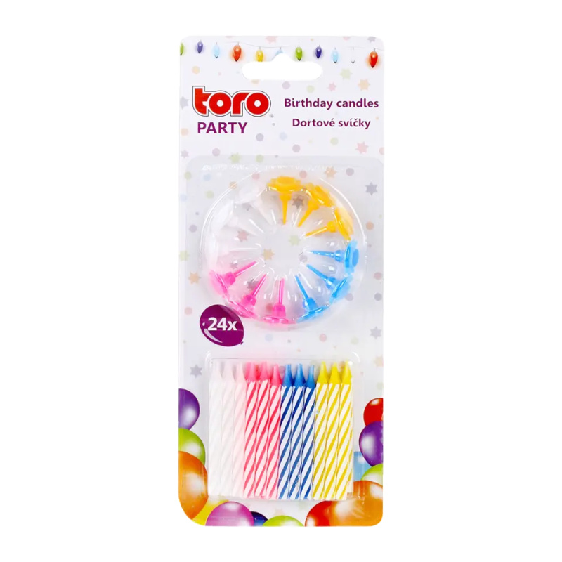 TORO Svíčky dortové 6 cm assort parafin