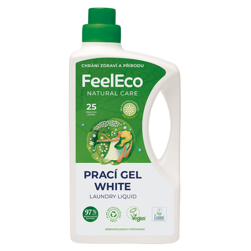 Gel na praní - Feel Eco, bílé prádlo, 1,5 l