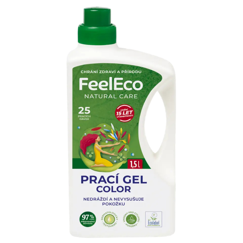 Gel na praní Feel Eco, barevné prádlo, 1,5 l