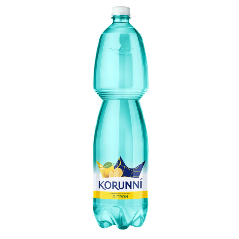 Ochucená voda Korunní - citron, jemně perlivá, 6x 1,5 l