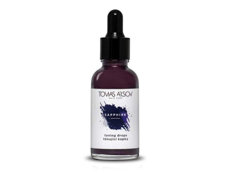 Tomas Arsov Sapphire Toning Drops vlasová péče pro zesvětlené, melírované studené blond vlasy 30 ml