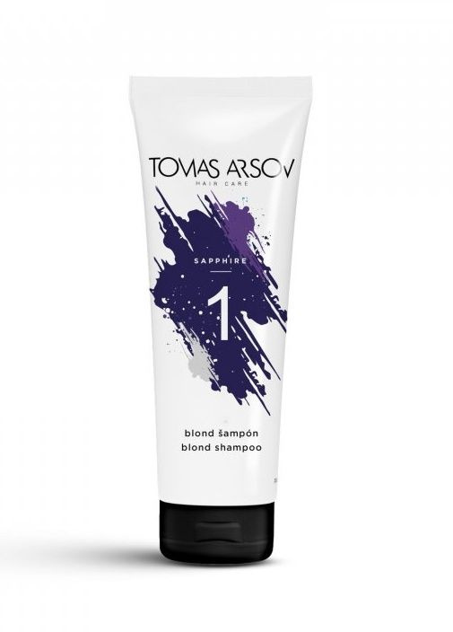 Tomas Arsov Sapphire Blonde Shampoo šampon neutralizující žluté tóny pro zesvětlené, melírované studené blond vlasy 250 ml