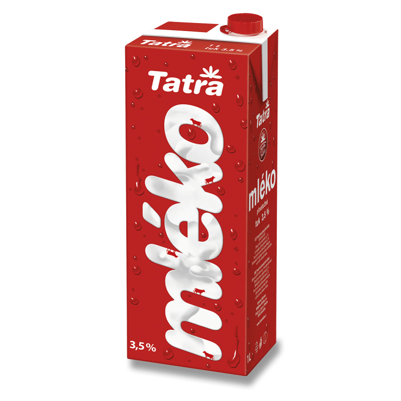 Mléko trvanlivé Tatra - plnotučné 3,5%, s uzávěrem, 1 l