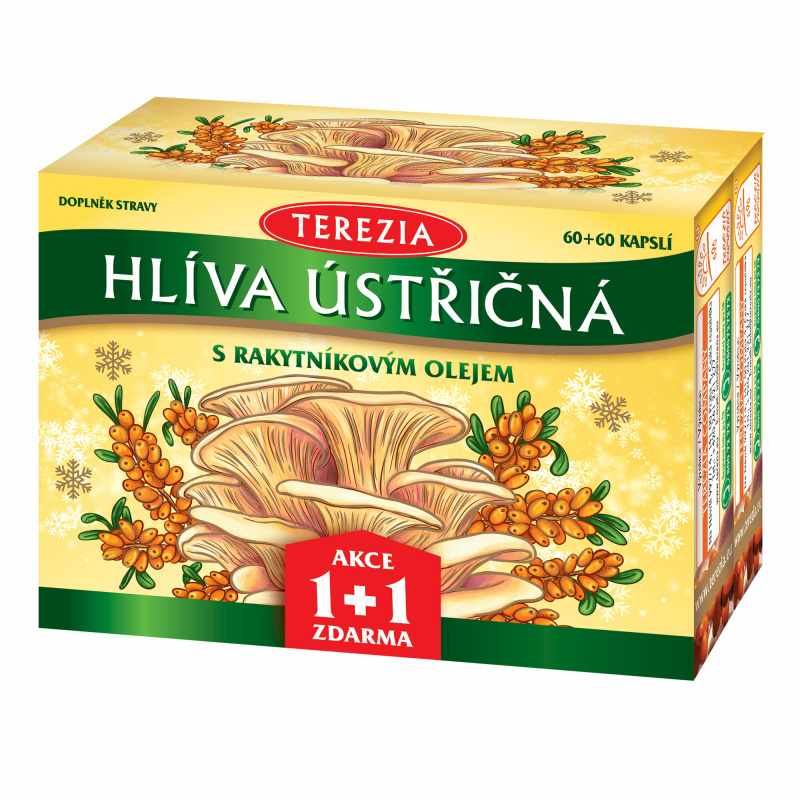 TEREZIA Hlíva ústřičná s rakytníkovým olejem 60 + 60 kapslí