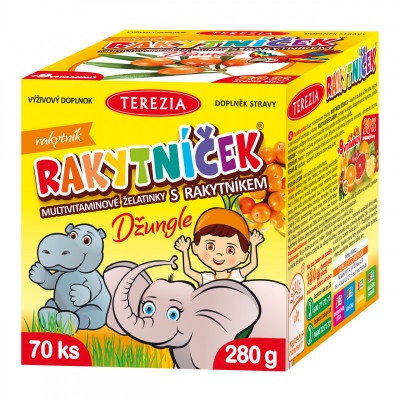 TEREZIA Rakytníček multivitamínové želatinky s rakytníkem Džungle 70 ks