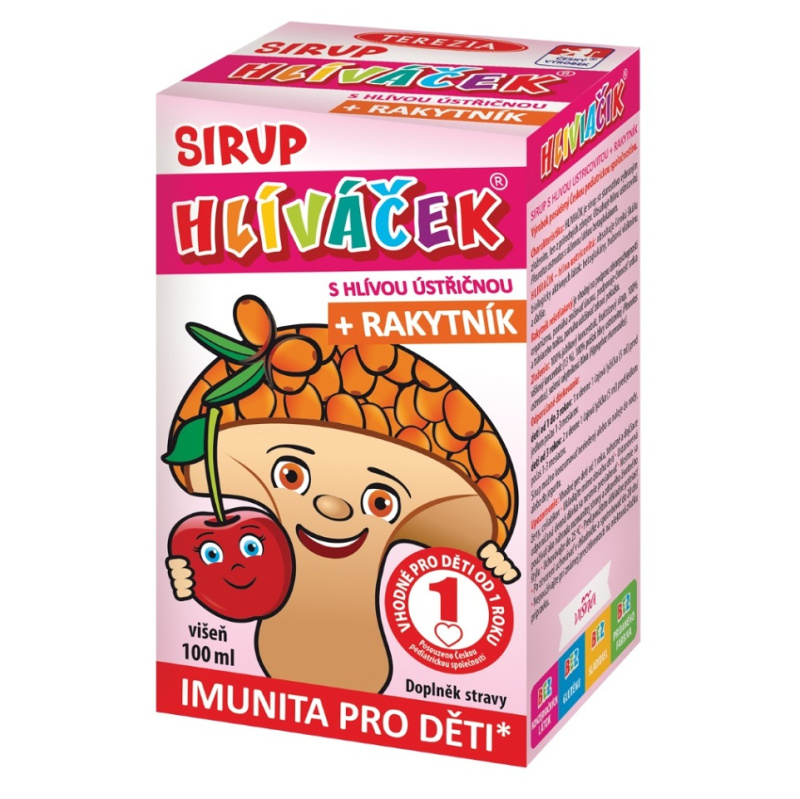 TEREZIA Hlíváček sirup s hlívou a rakytníkem višeň 100 ml