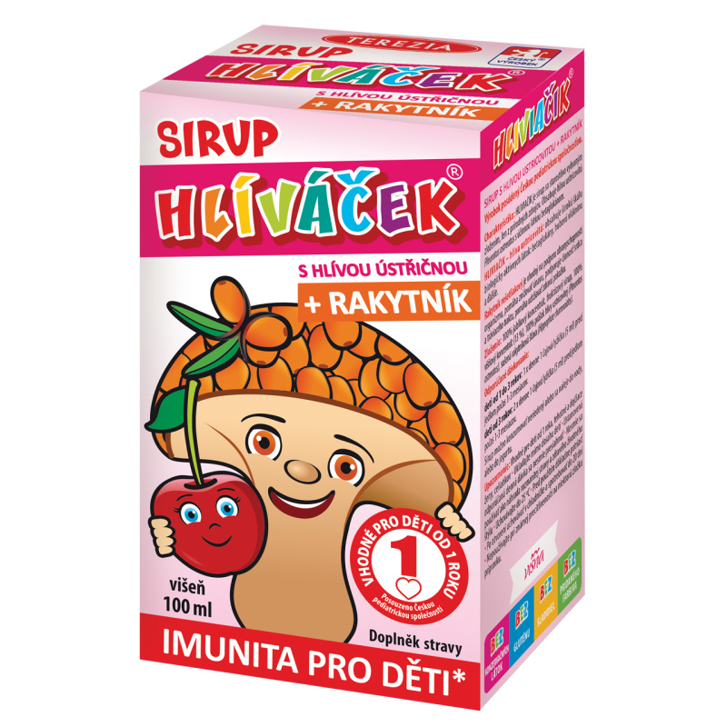 TEREZIA Hlíváček sirup s hlívou a rakytníkem višeň 100 ml