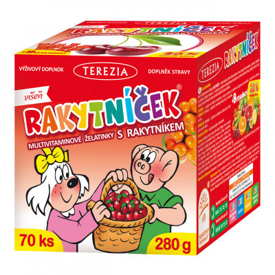 TEREZIA Rakytníček multivitaminové želatinky s rakytníkem Višeň 70 kusů