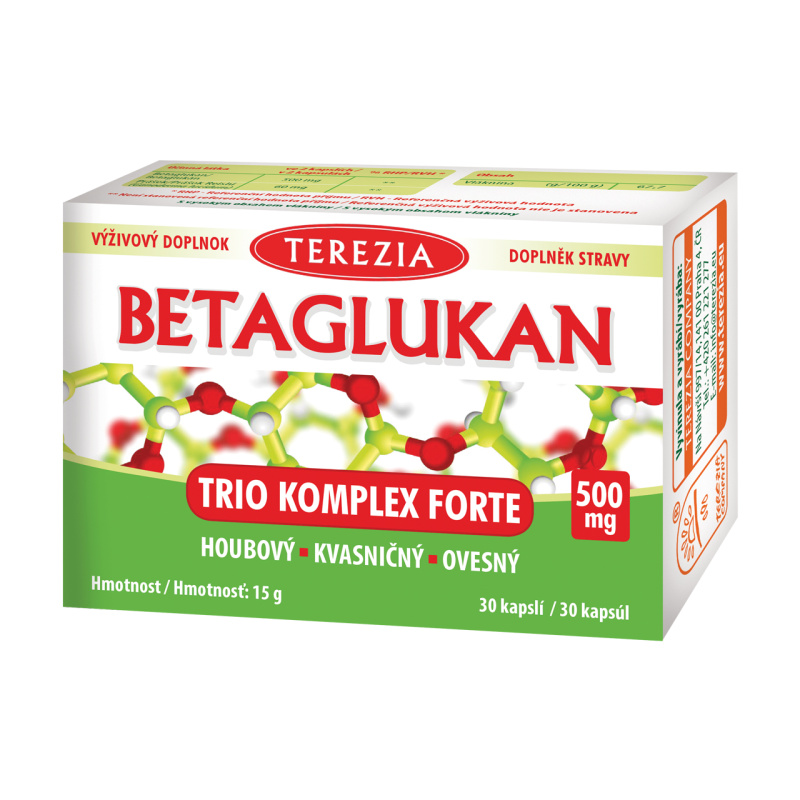 TEREZIA BETAGLUKAN Trio komplex forte 500 mg 30 kapslí