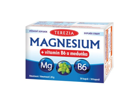 TEREZIA Magnesium + vitamin B6 a meduňka 30 kapslí