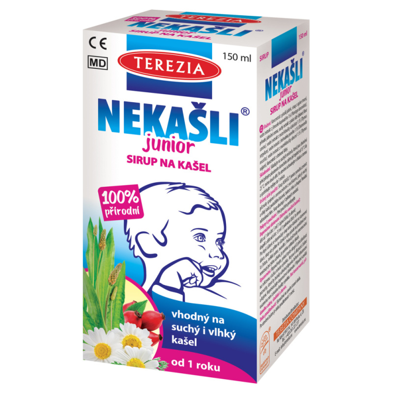 TEREZIA Nekašli junior 100% přírodní bylinný sirup na kašel 150 ml