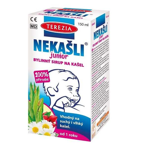 TEREZIA Nekašli junior 100% přírodní bylinný sirup na kašel 150 ml