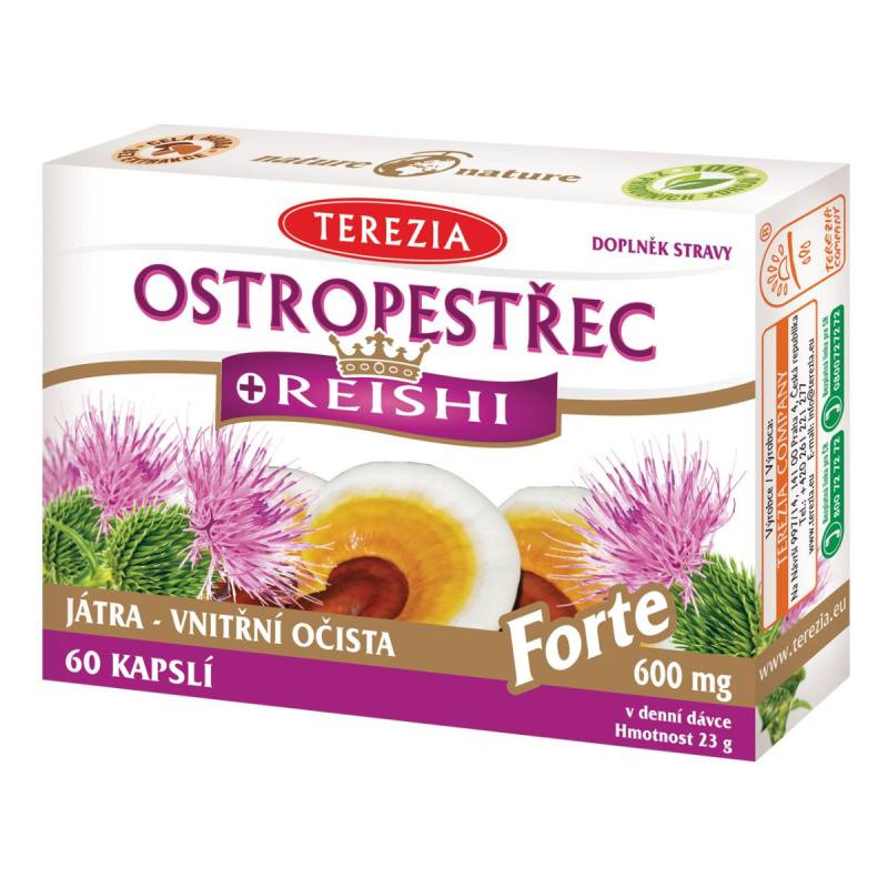 TEREZIA Ostropestřec + reishi forte 60 kapslí