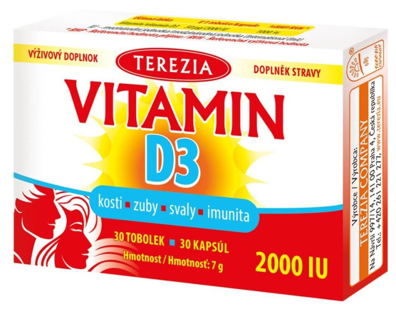 Terezia Vitamin D3 2000 IU 30 tobolek