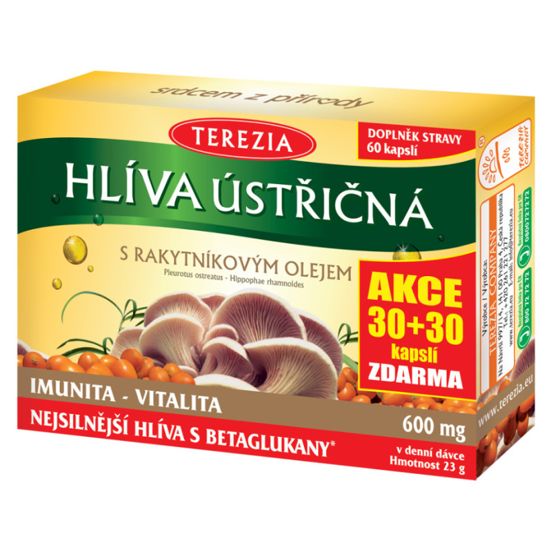 TEREZIA Hlíva s rakytníkovým olejem 30 + 30 kapslí