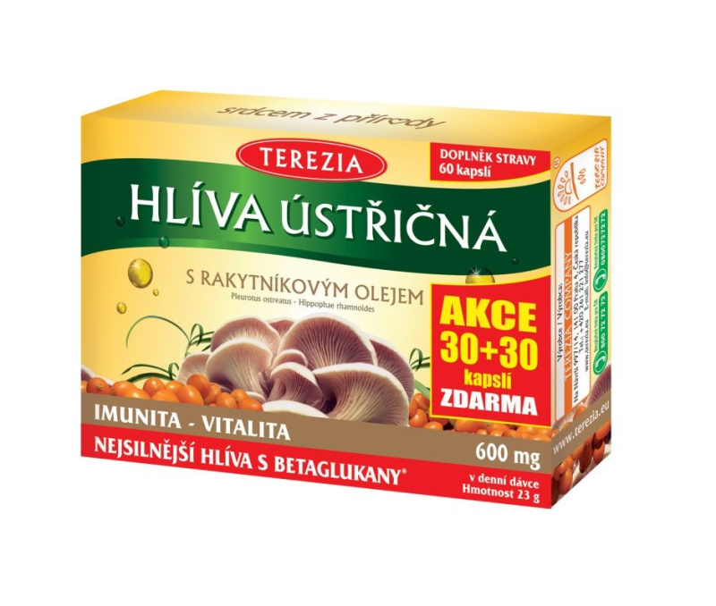 TEREZIA Hlíva s rakytníkovým olejem 30 + 30 kapslí