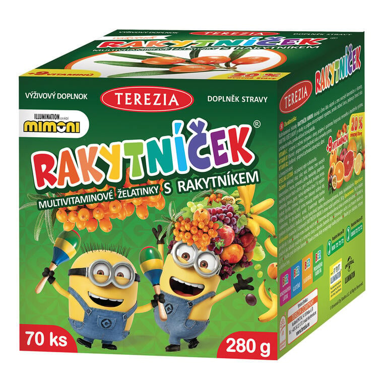 TEREZIA Rakytníček multivitamínové želatinky MIMONI 70 kusů