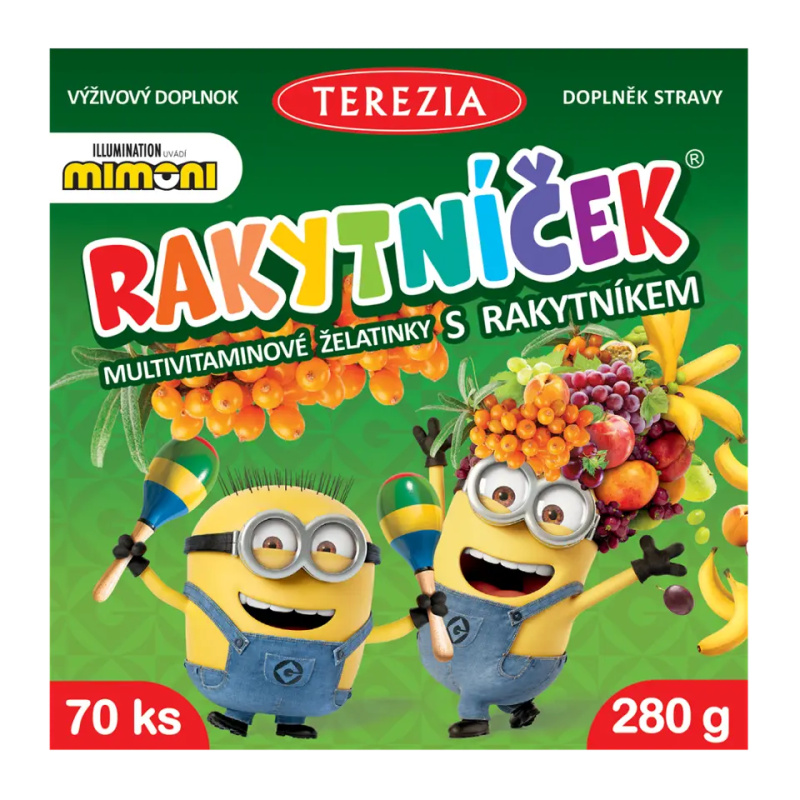 TEREZIA Rakytníček multivitamínové želatinky MIMONI 70 kusů