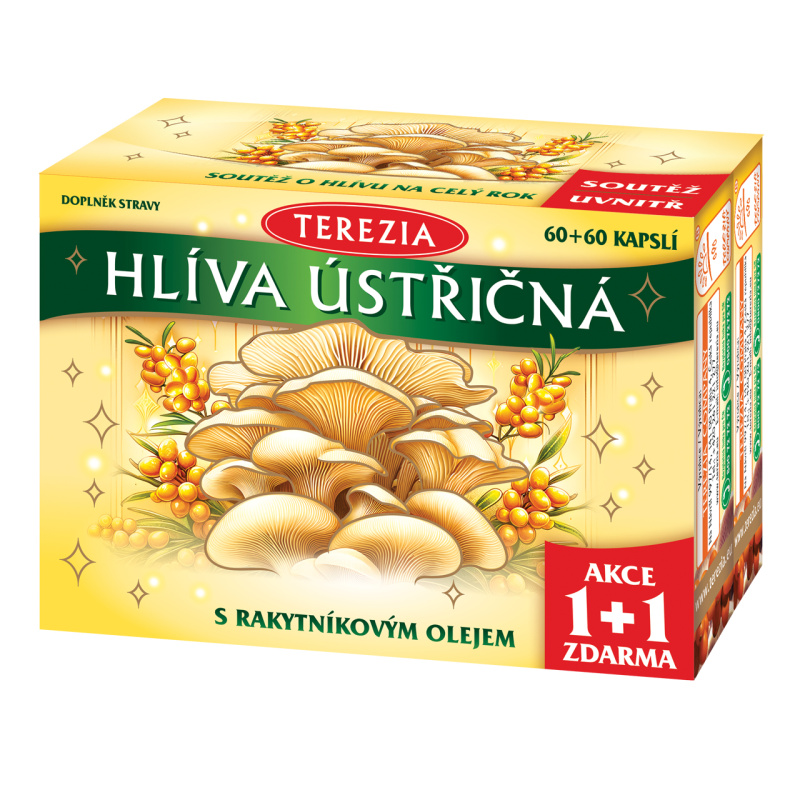 TEREZIA Hlíva ústřičná s rakytníkovým olejem 60 + 60 kapslí