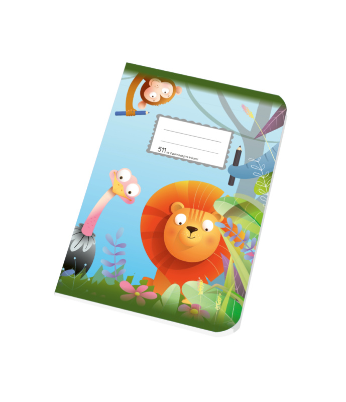 Školní sešit 511 A5 linka 20mm se 2 pomocnými linkami 10ls bezdřevý Papírny Brno