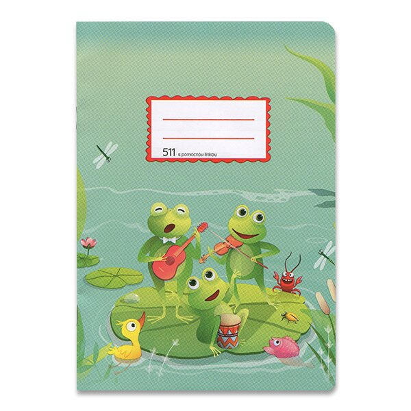 Školní sešit 511 s pomocnou linkou A5, linkovaný 20 mm, 10 listů