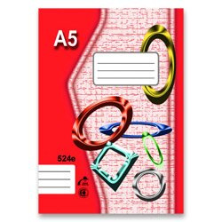 Školní sešit EKO 524 A5, linkovaný 8 mm, s okraji, 20 listů