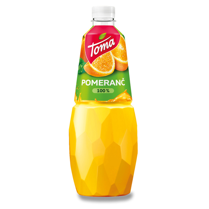 Toma - ovocný džus - Pomeranč 100%, 1 l